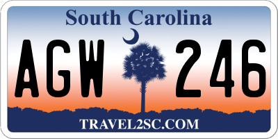 SC license plate AGW246