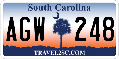 SC license plate AGW248