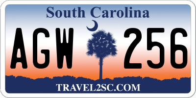 SC license plate AGW256