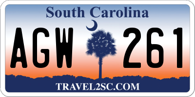 SC license plate AGW261