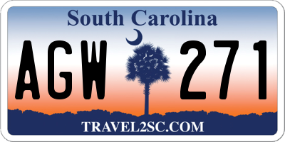 SC license plate AGW271
