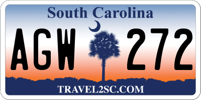 SC license plate AGW272