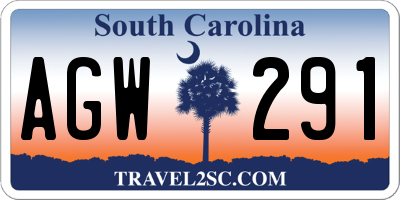 SC license plate AGW291