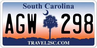 SC license plate AGW298