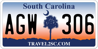SC license plate AGW306