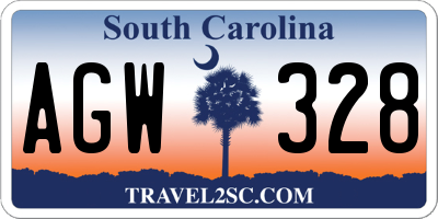 SC license plate AGW328