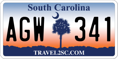 SC license plate AGW341