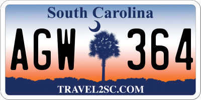 SC license plate AGW364