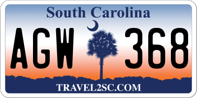 SC license plate AGW368