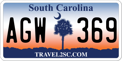 SC license plate AGW369
