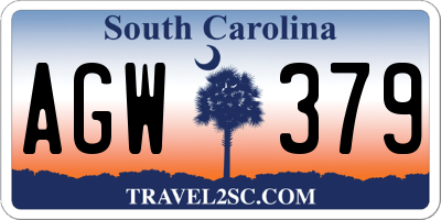 SC license plate AGW379