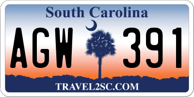 SC license plate AGW391