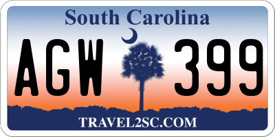 SC license plate AGW399