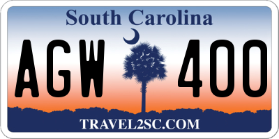 SC license plate AGW400