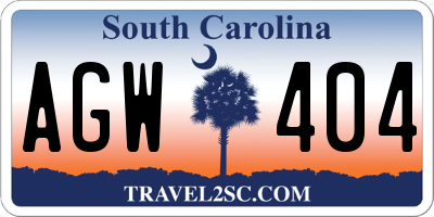 SC license plate AGW404
