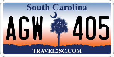 SC license plate AGW405