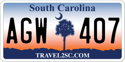 SC license plate AGW407