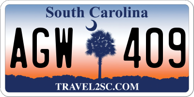 SC license plate AGW409