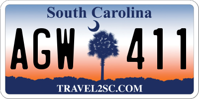 SC license plate AGW411
