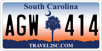 SC license plate AGW414