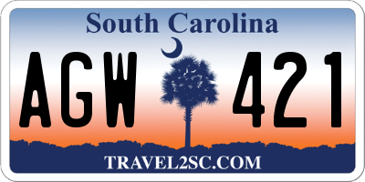SC license plate AGW421