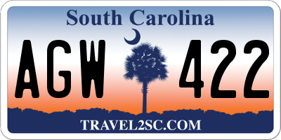 SC license plate AGW422