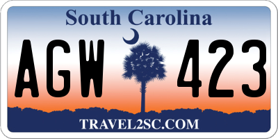 SC license plate AGW423