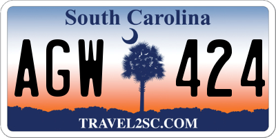 SC license plate AGW424