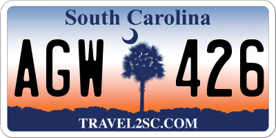 SC license plate AGW426