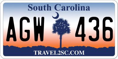 SC license plate AGW436