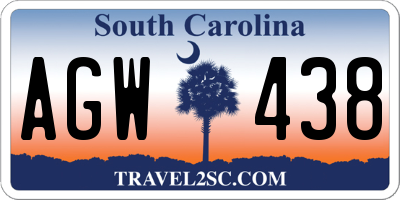 SC license plate AGW438