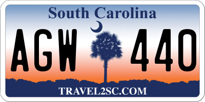 SC license plate AGW440