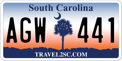 SC license plate AGW441