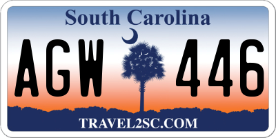 SC license plate AGW446