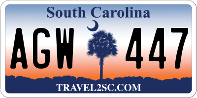 SC license plate AGW447