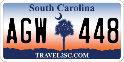 SC license plate AGW448