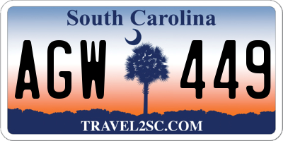 SC license plate AGW449
