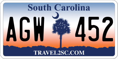 SC license plate AGW452