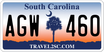 SC license plate AGW460