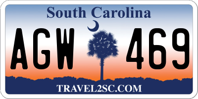 SC license plate AGW469
