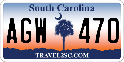 SC license plate AGW470