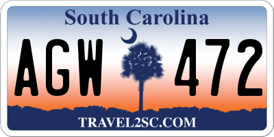 SC license plate AGW472