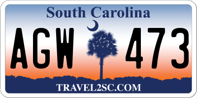 SC license plate AGW473