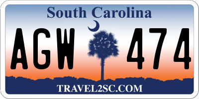 SC license plate AGW474