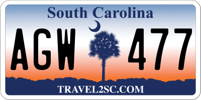 SC license plate AGW477