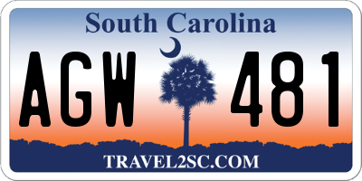 SC license plate AGW481