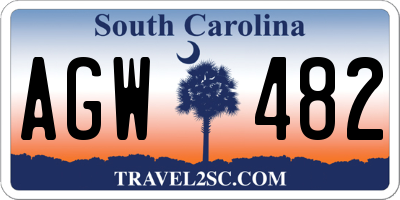 SC license plate AGW482