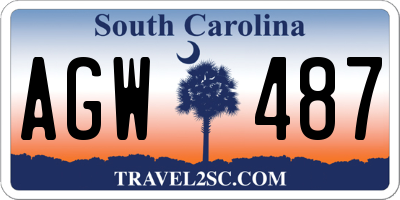 SC license plate AGW487