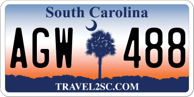 SC license plate AGW488