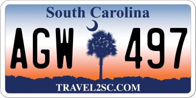 SC license plate AGW497